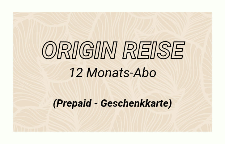 Origin Reise 12 Monats-Abo Geschenkkarte